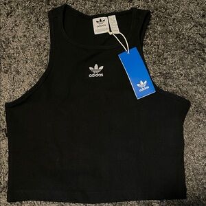 Adidas Women's Black Sleeveless Crop Top
